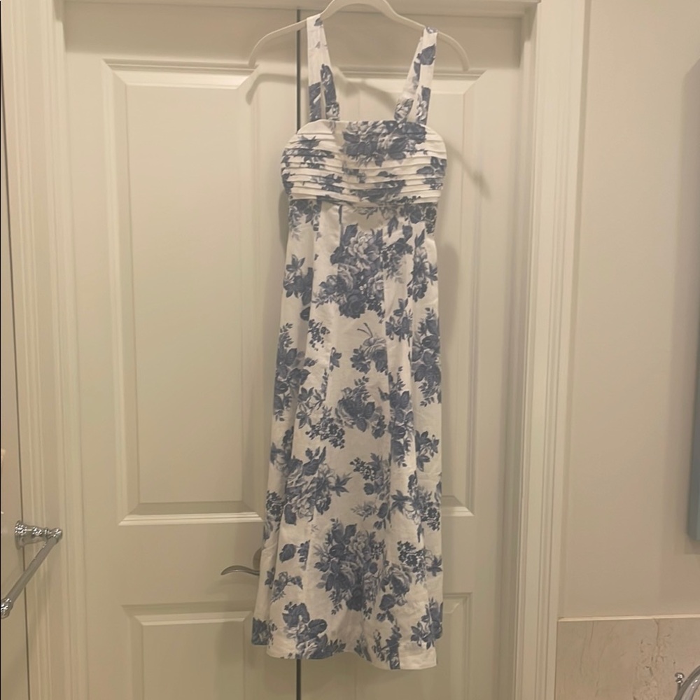 Floral Blue and White Dress